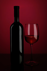 Bottle and wineglass