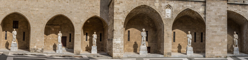 Roman statues at the Palace of the Grand Master in Rhodes, Greece
