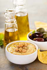 Olive oil homemade hummus