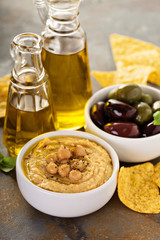 Olive oil homemade hummus