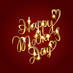 happy mother s day in gold lettering