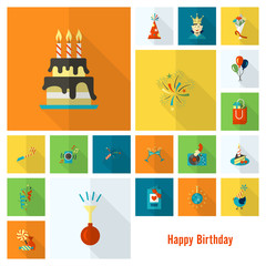 Happy Birthday Icons Set © helenstock