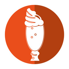 glass cup latte coffee cream-circle icon shadow vector illustration eps 10