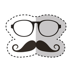 mustache and glasses hipster style vector illustration design