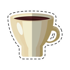 mug coffee hot aroma morning - dot line vector illustration eps 10