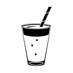 mocca coffee cup cream straw drink pictogram vector illustration eps 10