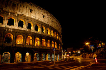 Fototapeta na wymiar Colosseum by night, Rome, Italy