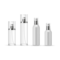 Set of Perfume Spray Bottles in glass and plastic, vector illustration