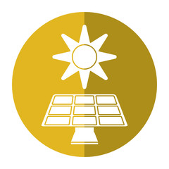 solar panel energy environment symbol-shadow circle vector illustration eps 10