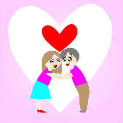 A man and woman wearing a pair of Shirt pink cute Valentine's day.