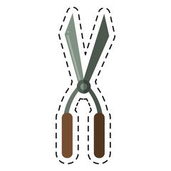 garden scissors tool-cut line vector illustration eps 10