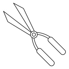 garden scissors tool thin line vector illustration eps 10