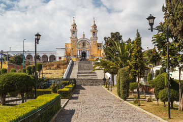 Colonial church in the historic part of Cholula, Puebla, Mexico