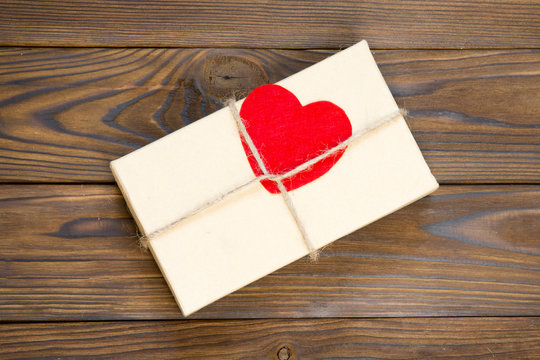  Gift box on Valentine's Day. Concept of romantic love.
