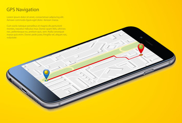 gps navigation map in smartphone