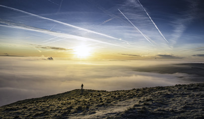cloud inversion in Hope Valley, Castleton , Derbyshire, UK