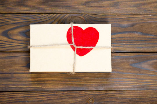 Gift box on Valentine's Day. Concept of romantic love.