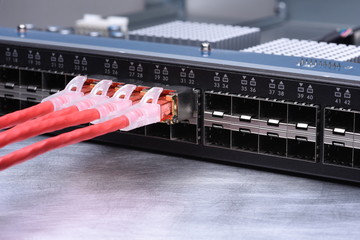Technology Devices Network Switch with Ethernet Cables