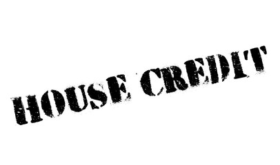 House Credit rubber stamp. Grunge design with dust scratches. Effects can be easily removed for a clean, crisp look. Color is easily changed.