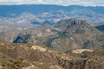 Fototapeta na wymiar Landscape around Hierve El Agua waterfall, Oaxaca, Mexico
