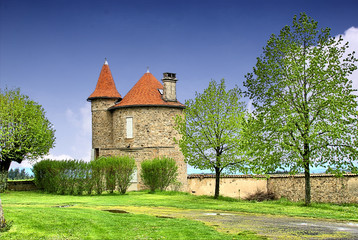 Wachturm am Chateau Vernet la varenne, Auvergne