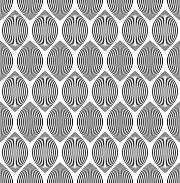 Almond like stripes, lines seamlessly repeatable pattern