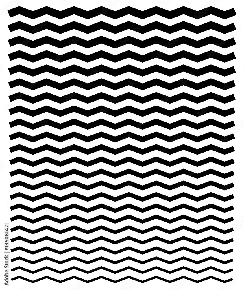 Poster Thinner and thicker wavy, zig-zag horizontal line elements