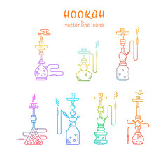 Hookah icons set