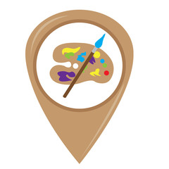 Isolated art palette on a pin, Vector illustration