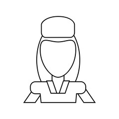 Obraz premium stewaderss airline plane work thin line vector illustration eps 10