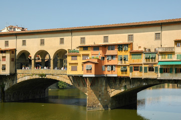 Florenz Fluß Arno mit Ponte Vecchio