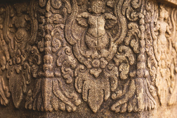 Carved structure and relief in Angkor Wat Temple