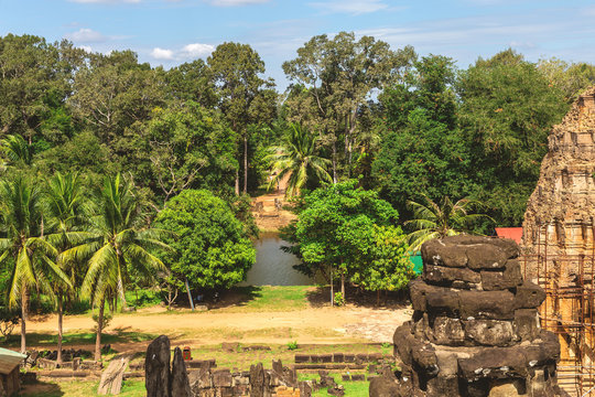 Tropical gardens in Angkor Wat, Siem Reap