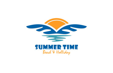 beach sun summer logo
