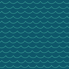 Seamless cartoon sea pattern