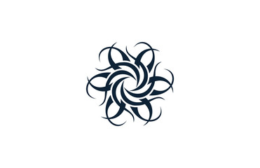 line circle star sun logo