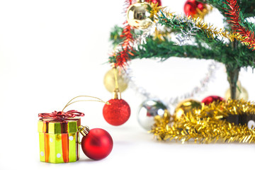 Christmas ball and decoration isolated on white background