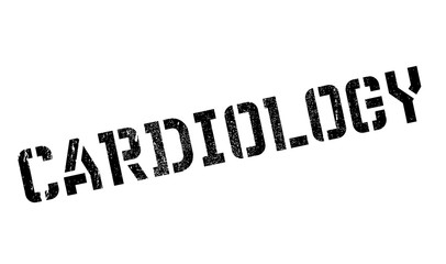 Cardiology rubber stamp. Grunge design with dust scratches. Effects can be easily removed for a clean, crisp look. Color is easily changed.