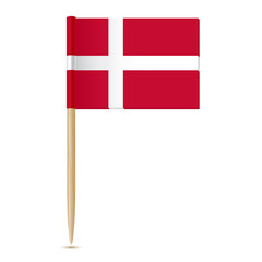 Denmark Flag. Flag toothpick 10eps - obrazy, fototapety, plakaty