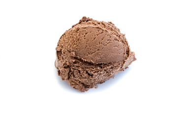 Schokoladen Eiskugel isoliert auf weiß
