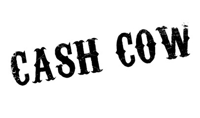 Cash Cow rubber stamp. Grunge design with dust scratches. Effects can be easily removed for a clean, crisp look. Color is easily changed.