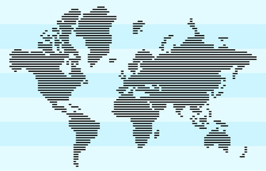 Abstract horizontal bar world map