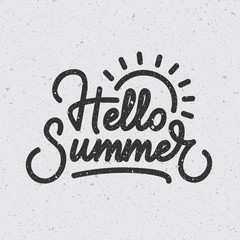 "Hello Summer" creative typography. Digital lettering poster. Eps10 vector. © plasteed