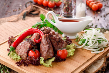 Grilled meat with pepper