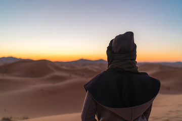 Woman at  the Sahara Desert, Morroco
