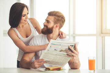 Couple having a breakfast