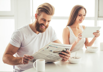 Couple having a breakfast