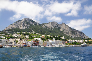Capri, Faraglioni in the mediterranean sea. Italy, Naples