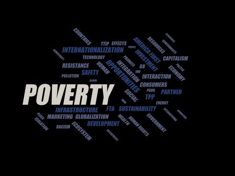 poverty - word cloud wordcloud - terms from the globalization, economy and policy environment