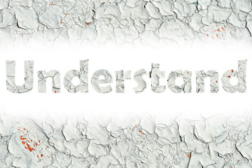 understand words print on the old wooden plate